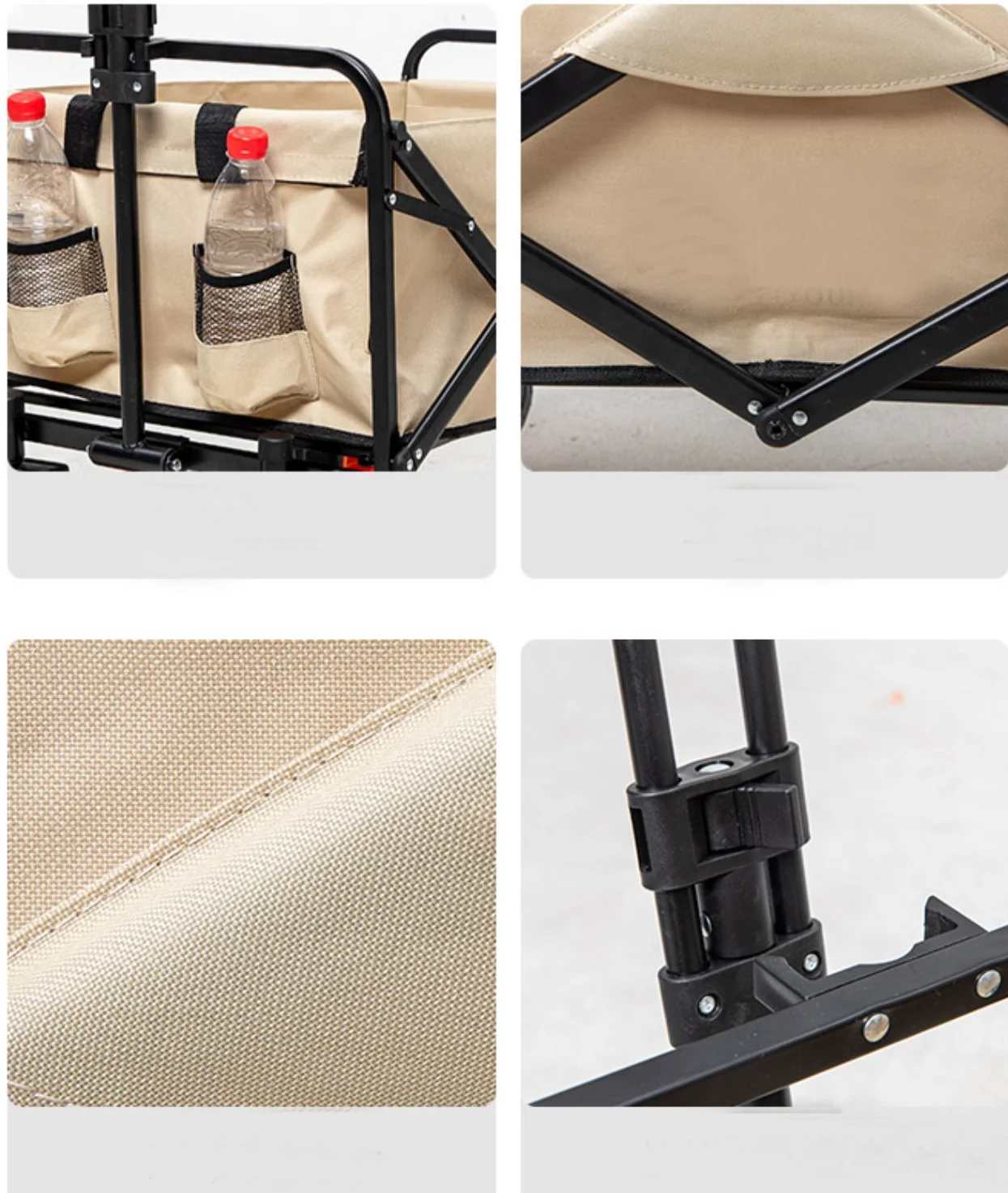 Entai Wholesale Custom Outdoor Garden 4 Wheels High Quality Metal Camping Cart Foldable Wagon Trolley