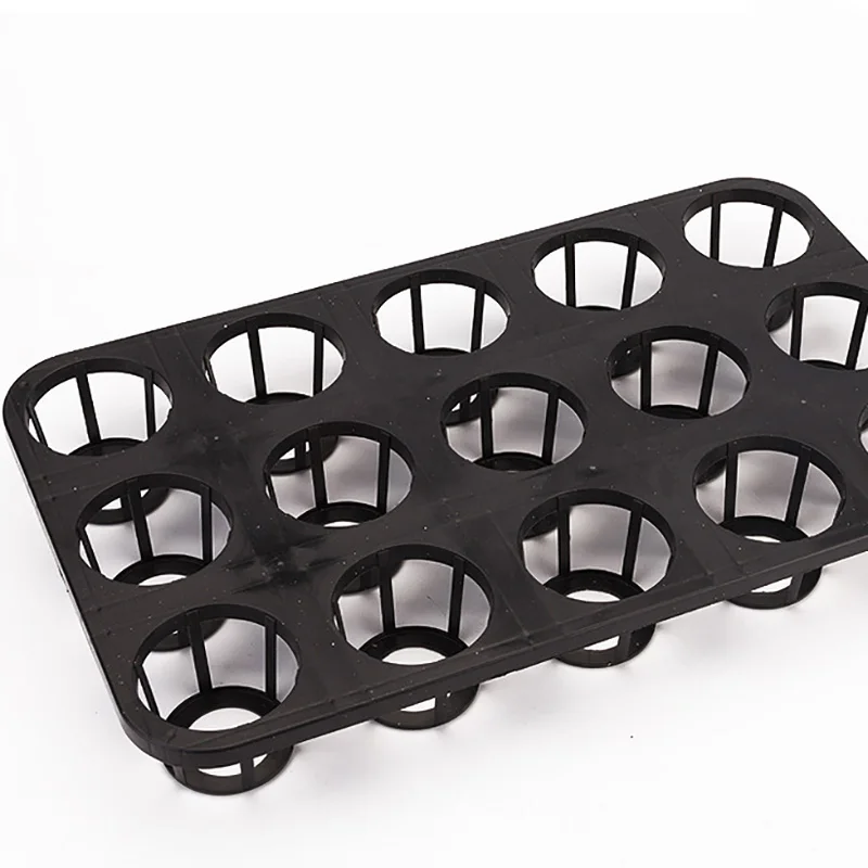 Wholesale 12 15 Cell Plastic Flowerpot Holder Black Small Square Fixed Tray Seeding Flower Pot Nursery Tray