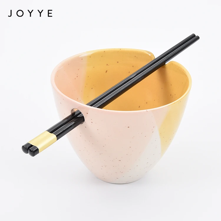Joyye Ceramic Ramen Bowl Multiple Colours Ceramic Noodle Soup Bowls With Chopsticks Set