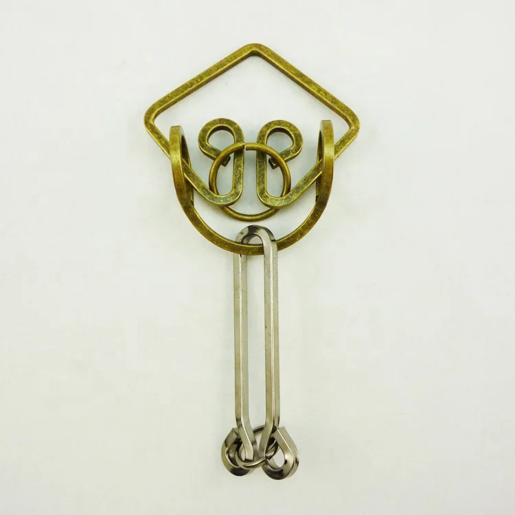 Brain Teaser IQ Test Disentanglemen Iron Link Unlock Interlock Game Chinese Ring Magic Trick Toy