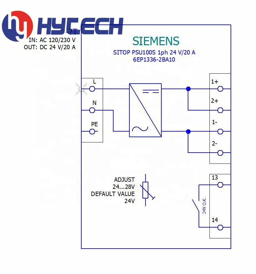 HYTECH New & Original SIEMENS SITOP PSU100S 20A stabilized power supply module 6EP1336-2BA10