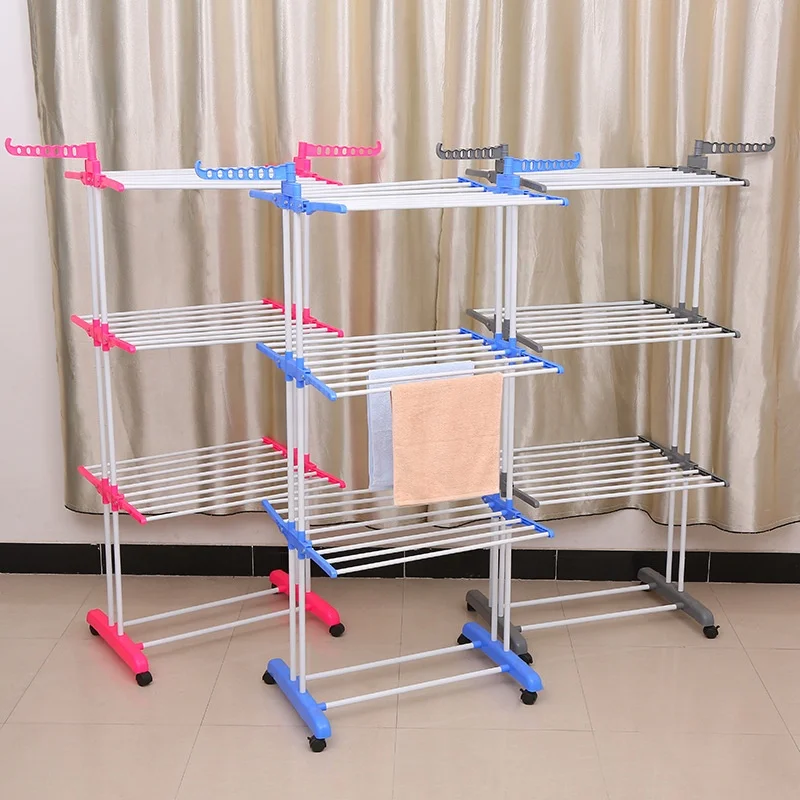 Cheap Multifunctional Laundry Dryer Hanger Stand Folding 4 Tiers Drying Clothes Rack