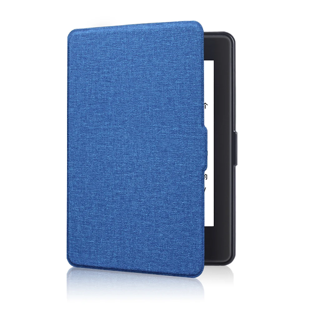 Handhold Sleep/Wake Smart Canvas Leather Cover Hard Shell Case for Kindle Paperwhite123  6 Inch Ereader