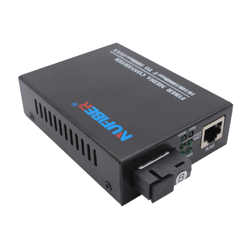 Single fiber SM Tx1550nm/Rx1310nm 20KM SC OEM 1*10/100/1000Base-Tx to 1*1000Base-FX Media Converter  Fiber Optic Equipment