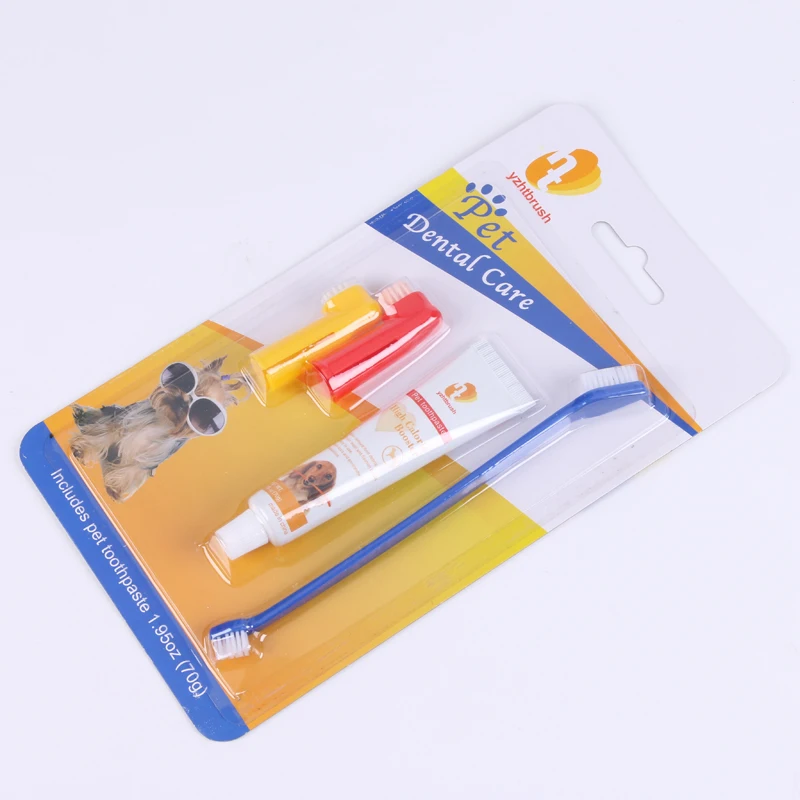 Portable Soft Silicone Dog Finger Toothbrush Set Easily Clean Teeth Dirt Pet Grooming Toothbrush With Toothpaste
