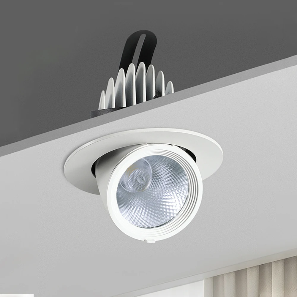 NEW Spotlight Embedded Stretchable LED Ceiling Lamp 35W Elephant Trunk Lamp Rotate Retractable LED Spot Lights COB Downlight 80