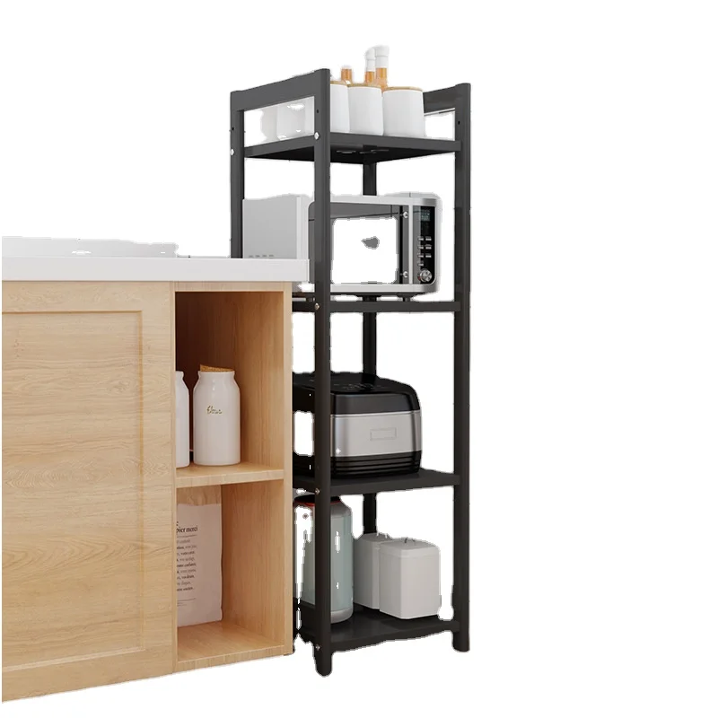 
High Quality 4 Layer Trolley Kitchen Microwave Oven Living Room Sundries Storage Floor-standing Metal Rack 