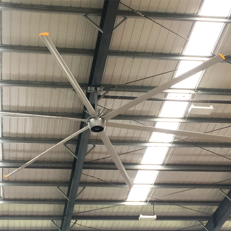Лучший высокопроизводительный низкоскоростной промышленный HVLS вентилятор с большими лезвиями Aerometal BLDC потолочный вентилятор
