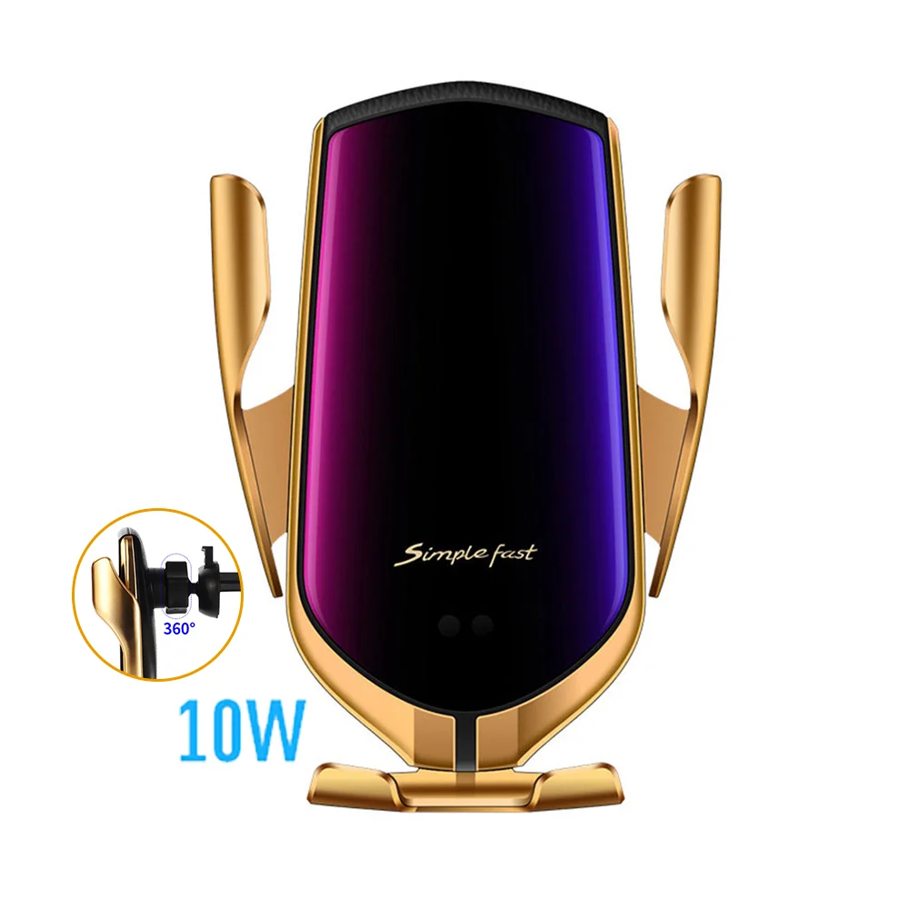 R1 10W Infrared Sensor Auto Clamping Fast Wireless Car Charger Air Vent Mount Car Phone WIRELESS CHARGING Holder for cars