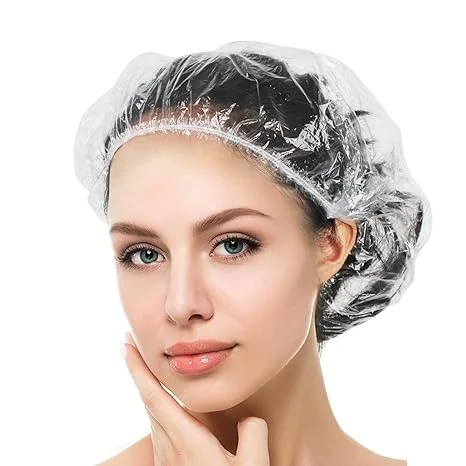 High Quality Cheap Waterproof Hotel Bath Salon Hair Cap Transparent Hair Cover Disposable Shower Caps