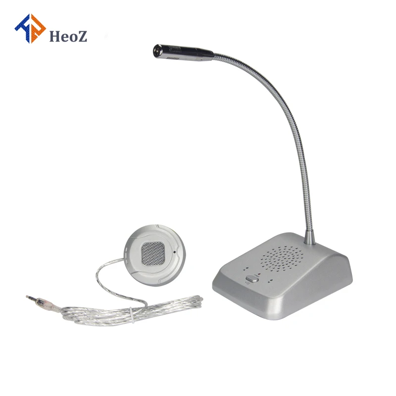 HeoZ Low Price Outdoor Used High Quality Noise Free Audio Record Hand Free Window Intercom For Bank Office Counter Bus Station