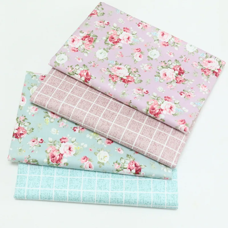 Rural rose checked print cotton fabric 1.6m wide cotton fabric