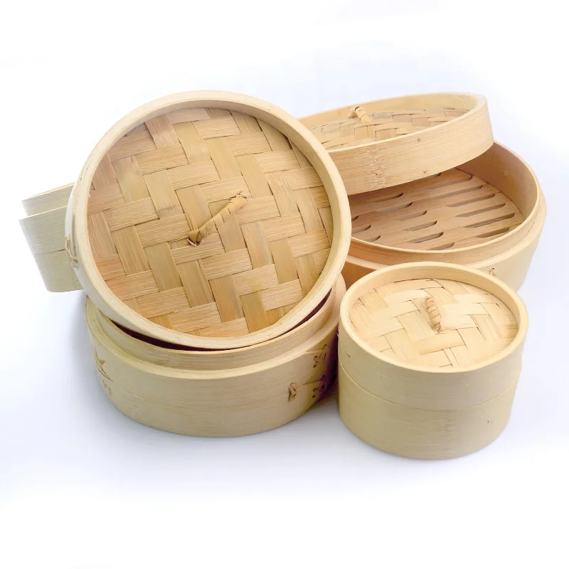 Eco-friendly food grade bamboo steamers reusable mini bamboo steamer