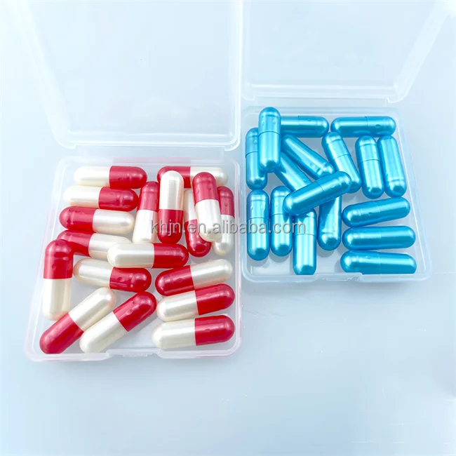 Factory Price Pharmaceutical Gelatine Separated Green Pill Empty Capsules Size 3 red blue pearl