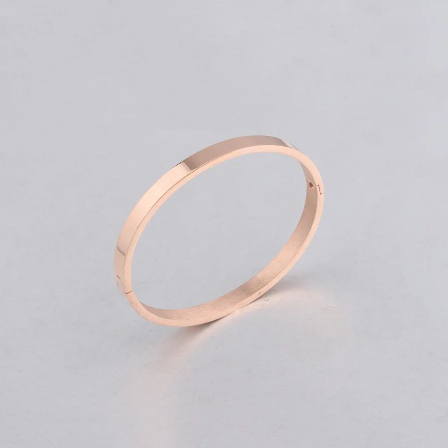 SLand Jewelry wholesale polished engravable stainless steel oval bangle hinged bracelet for women men gift DIY engraving