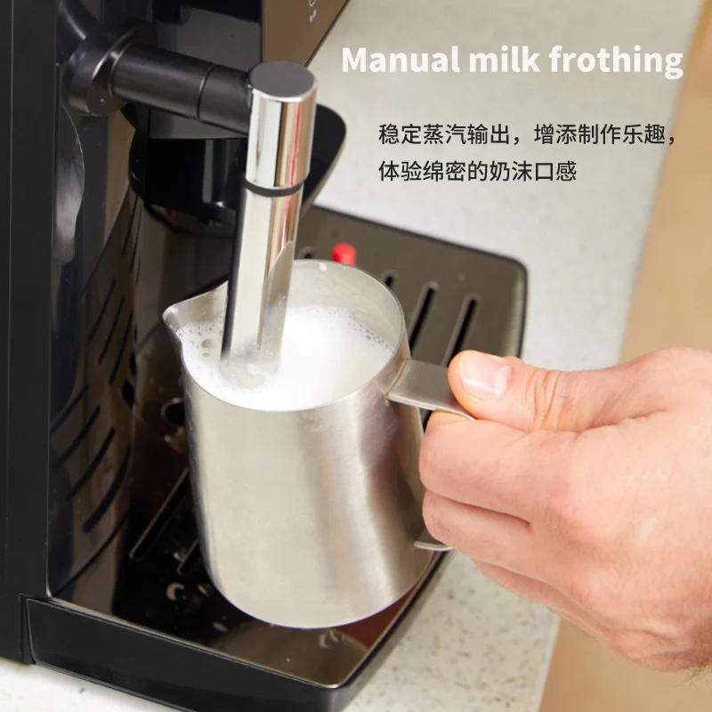 Fully automatic touch screen coffee machine household steam milk foam American freshly ground small coffee equipment