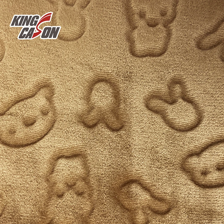 Kingcason Factory Direct Anti-pilling Cutting Rabbit Brown Bunny Head Pattern Design Flannel Fleece Fabrics For Peruvian Market