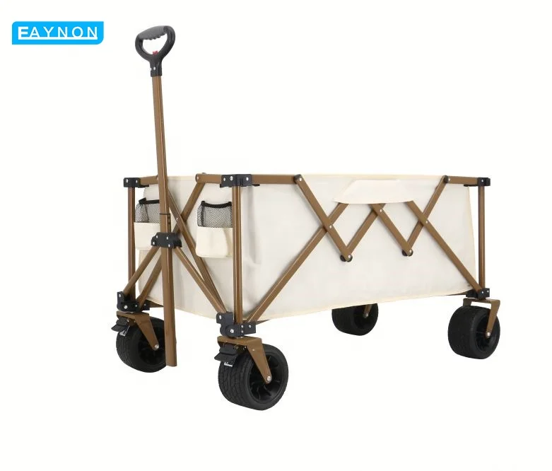 EAYNON Large capacity foldable outdoor campsite steel frame beach utility vehicle camping trolley
