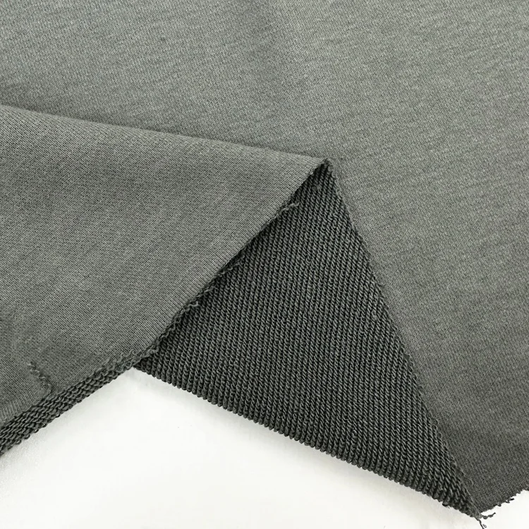 51% Polyester 49% Cotton Terry Fabric Plain Knitted Stretch Fabric for Garments Activewear Skirts-300gsm for Boys and Girls