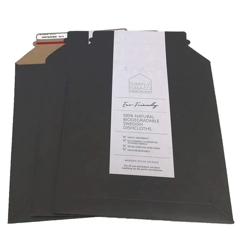 Wholesale A4 A5 A6 Stay Flat Packaging Card Mailer Rigid Mailers Cardboard Envelope
