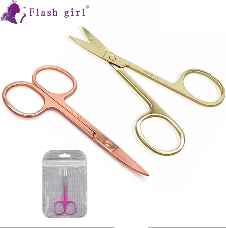 Professional makeup tools 3 colors stainless steel mini eyebrow scissors high quality fast
