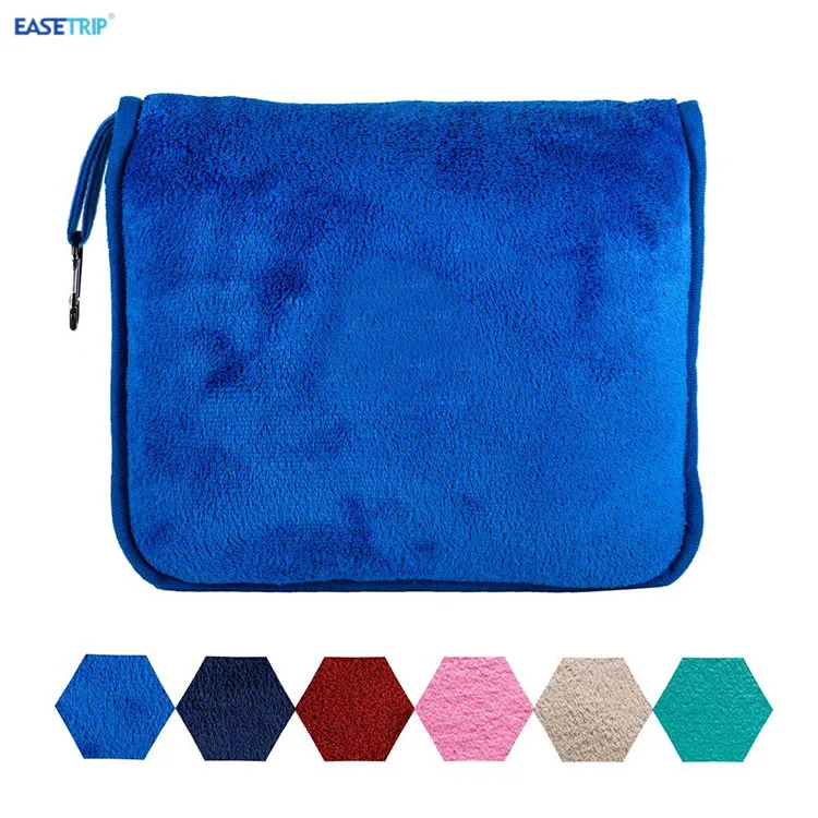 Hot Sale New China Supplier 2 in 1 Pillow Blanket Factory Airplane Travel Blanket In Pouch