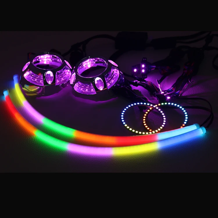 Новейшие гибкие цветные переключатели rgb 2021, дневные ходовые поворотники, Светодиодная трубка, погоняющие полосы