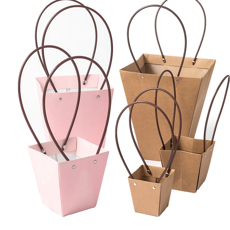 Hongxi Красочная Печатная квадратная Нижняя упаковка ПВХ цветок крафт индивидуальная подарочная бумага сумка для переноски пользовательский размер логотип