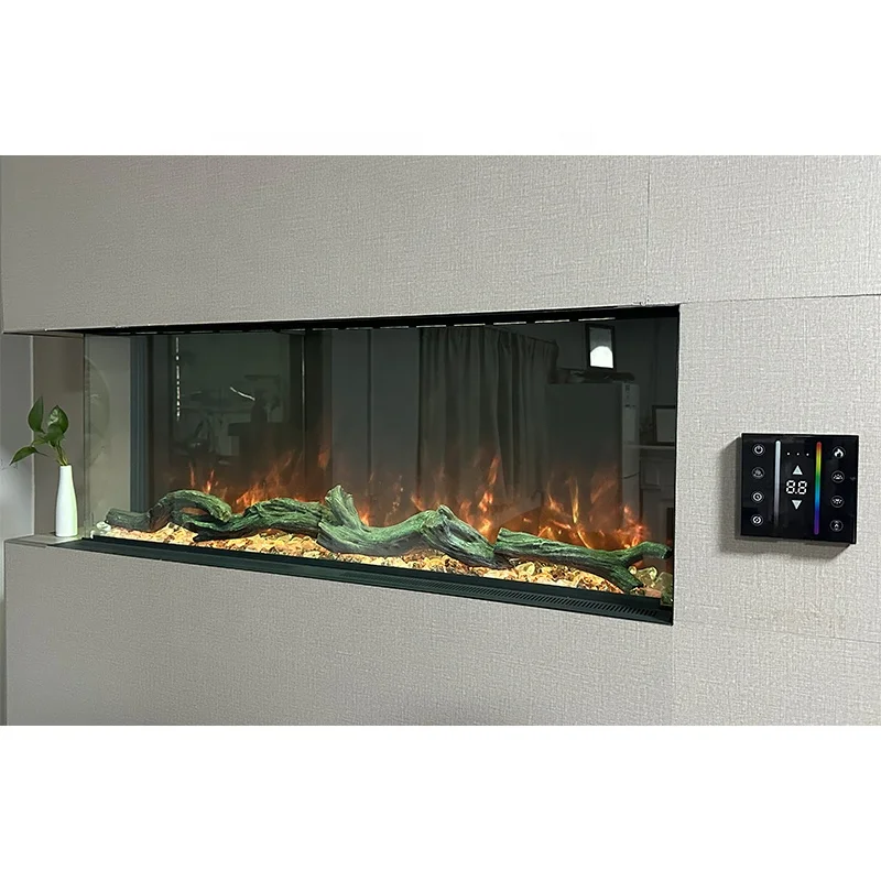 luxury Modern Electric Fireplace Heater 1500W Wall Electric fireplace 3 sided Indoor 44 56 68 80 96 INCH