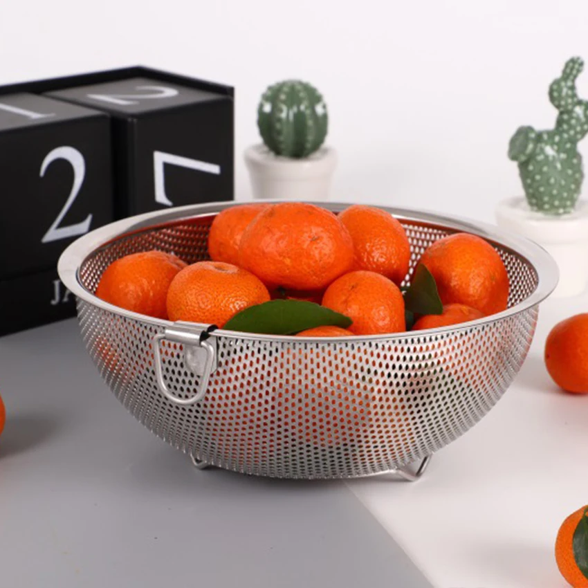 Cost-effective Stainless Steel Fine Mesh Luxury Stainless Strainer Colander Machine Spinning Colander For Kitchen Strainer
