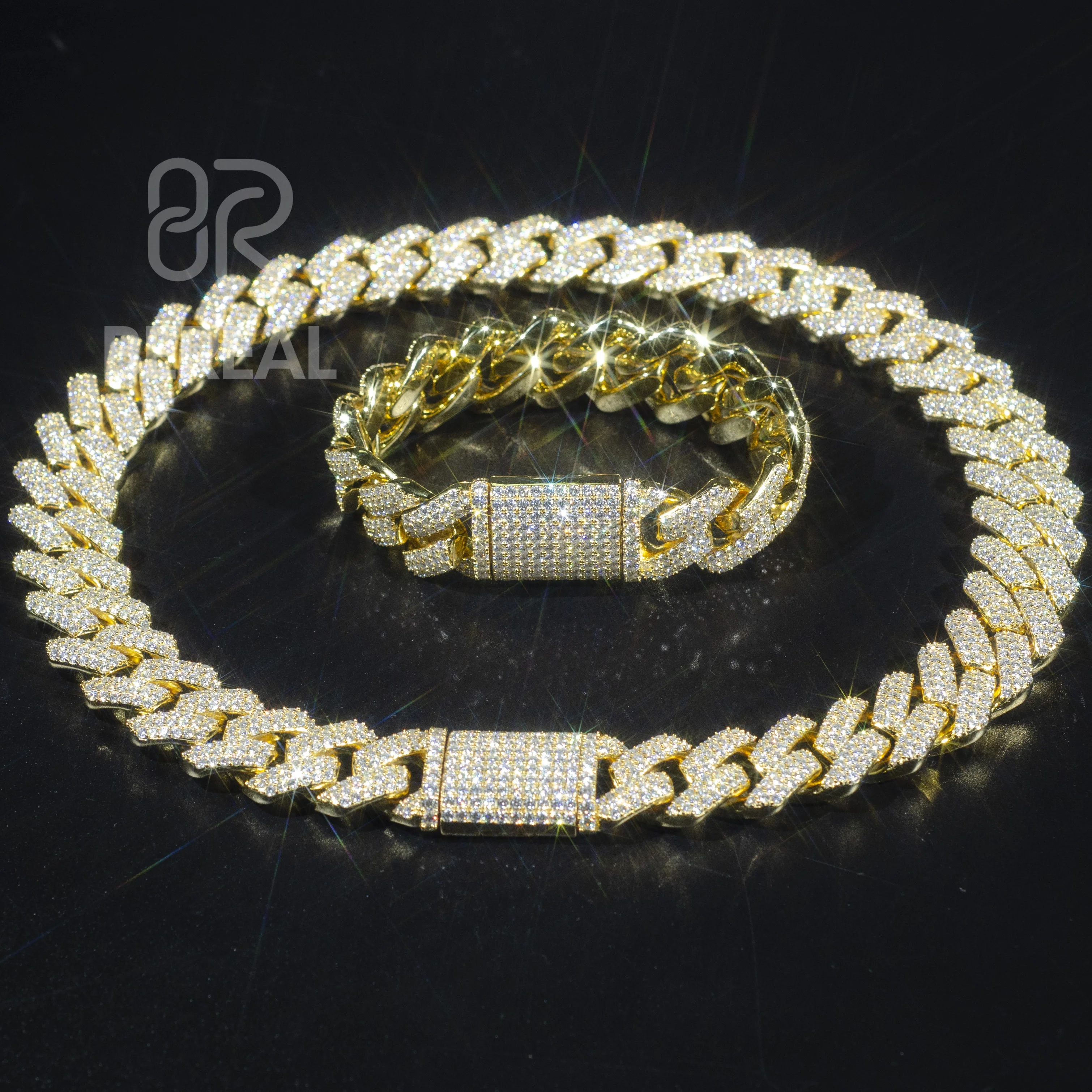 Custom 10k Solid Gold Cuban Bracelet VVS Moissanite Diamond Tester Pass Ice Out Hip Hop 14k Real Gold Chain Customized Size
