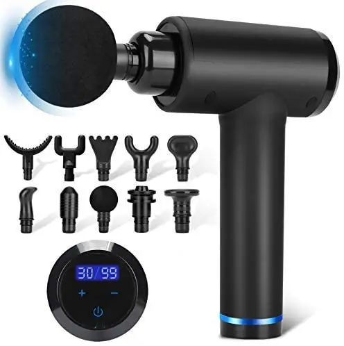 2021 heat body deep tissue hand held mini massage gun percussion 30 speed muscle massage gun