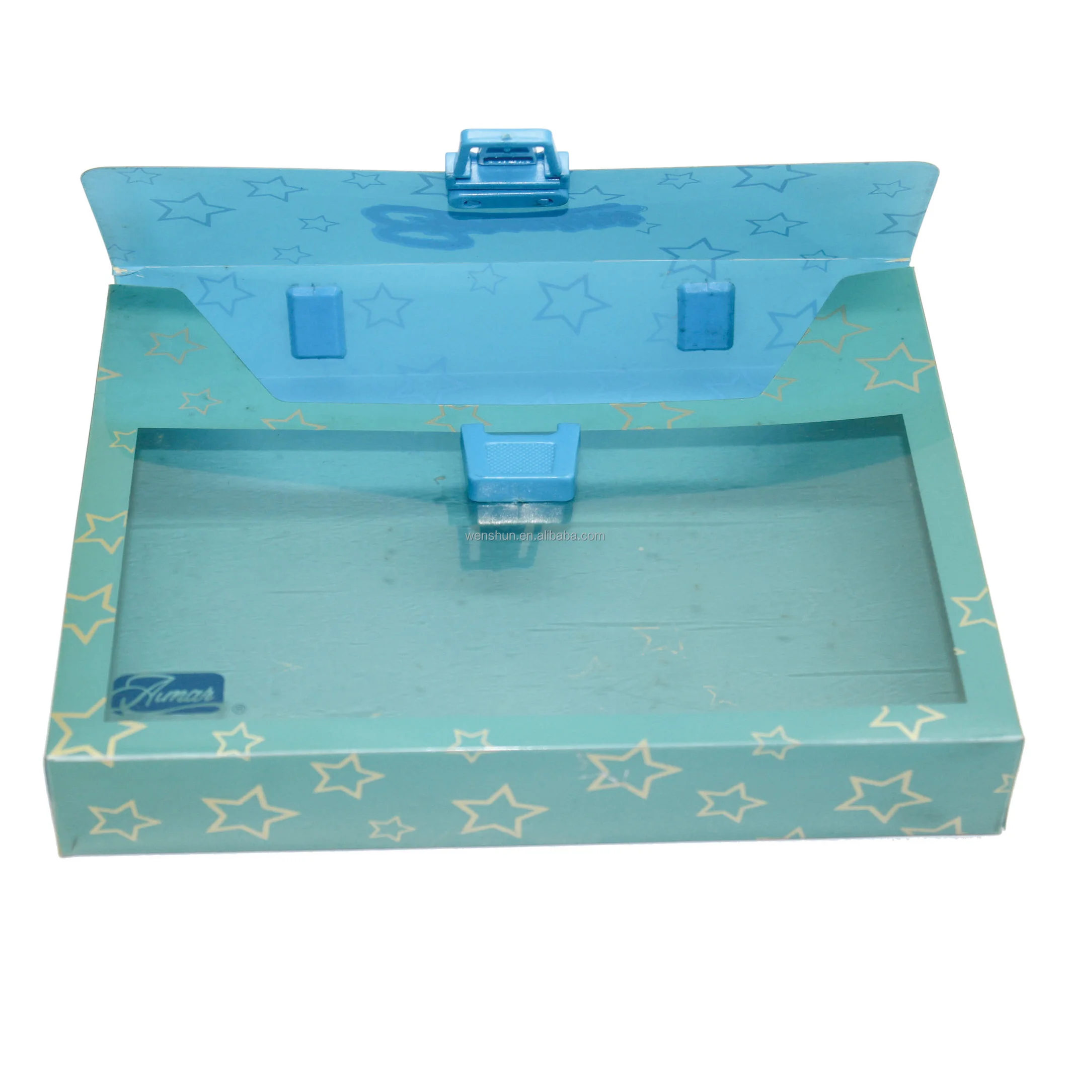 A4 Size Plastic Portfolio Briefcase PP Document Bag Plastic File Box with Handle PP file Case