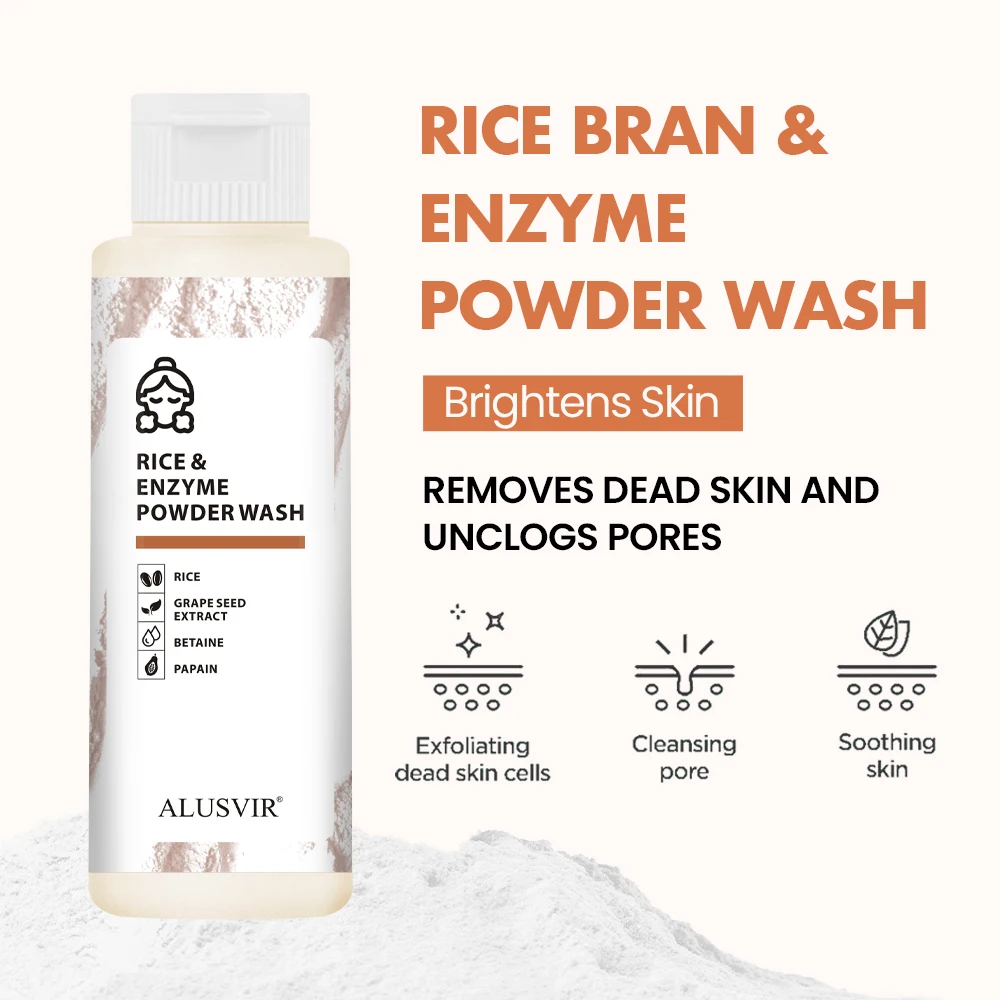 Custom Enzyme Rice Powder Face Wash Gentle Scrub Exfoliation Deep Pore Cleansing Soothe Skin Brightening Face Cleanser Powder