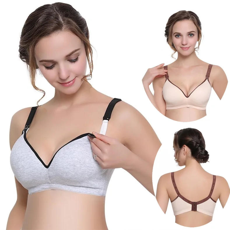 
Cotton Feeding Bra pregnant breastfeeding bra nursing covers Cup Wireless 