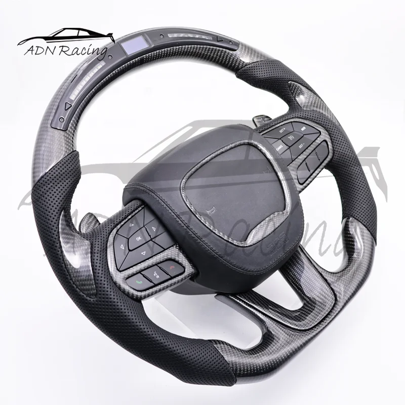Светодиодное углеродное Рулевое колесо для Dodge Challenger зарядное устройство 2015-2024 Jeep Grand Cherokee SRT 2014-2024