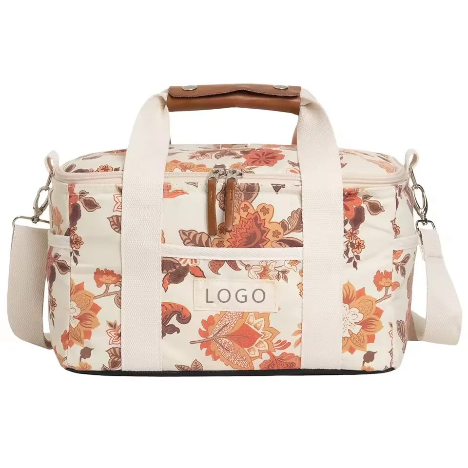 High Quality customize logo Fashion Collapsible Portable Insulated 12 Can Cooler Bag for Beach Camping Picnic