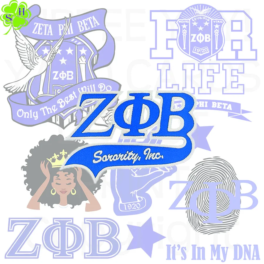 4 Inches Blue And White Greek Letter Embroidered Patches Iron On Heat Cut Border Custom Embroidery Patch For Clothing