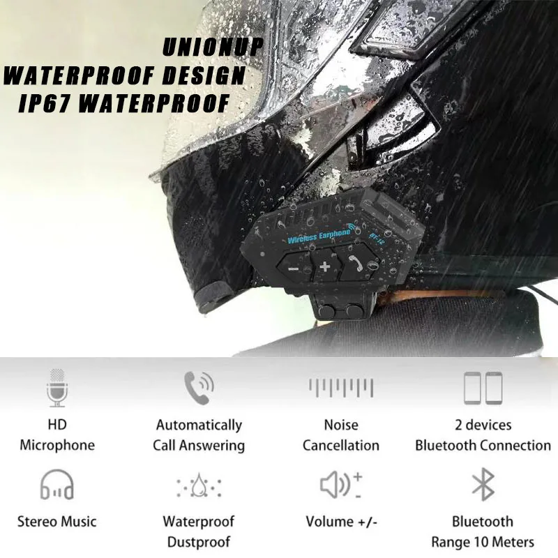 SYW Motorcycle Wireless Helmet Headset intercom Hands-free Communication System Waterproof Motorcycle Wireless Headset