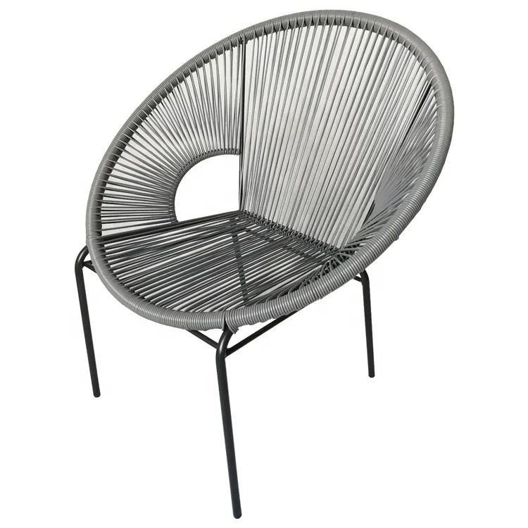 Patio Rattan / Wicker Metal Stackable Modern Acapulco Egg Shape Chair