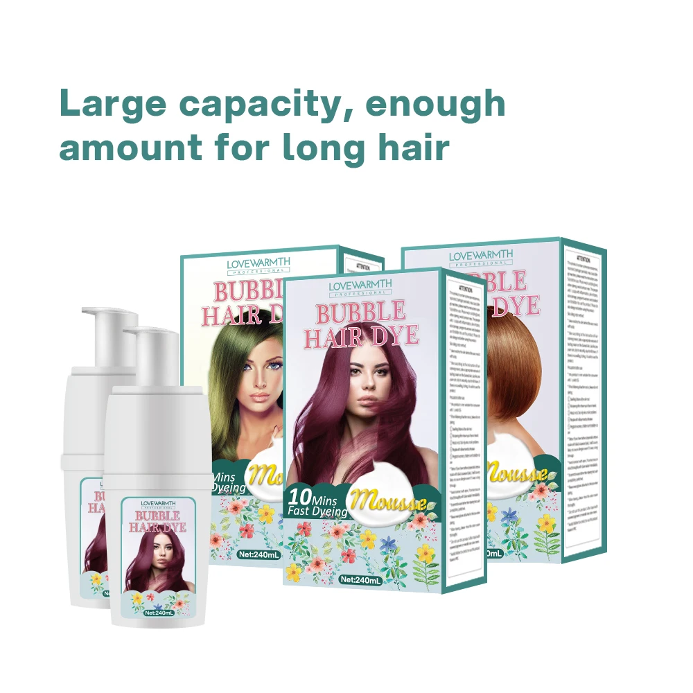 Easy Use New Arrival Bubble Black Hair Dye Botanical Bubble Hair Dye