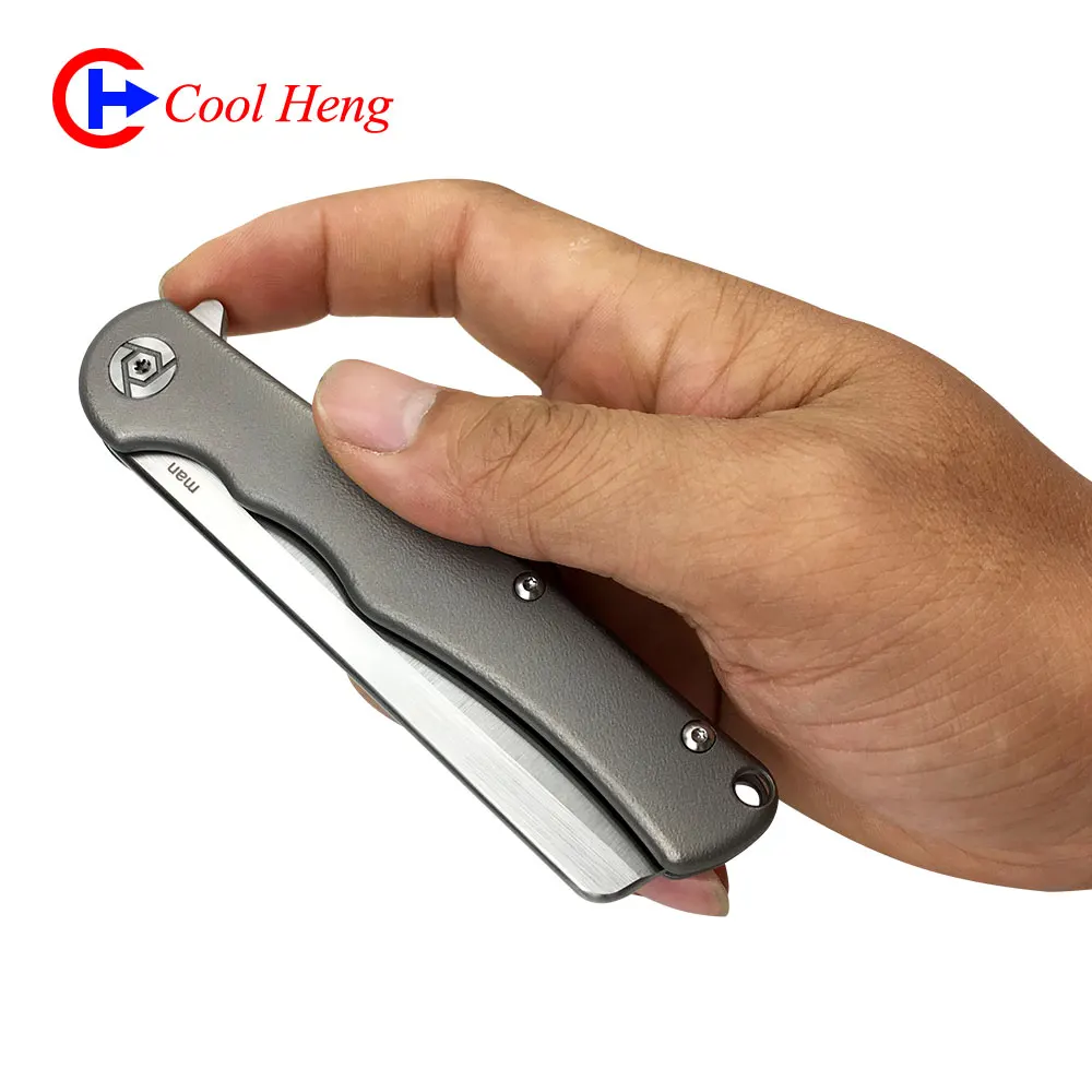 
S35VN steel Titanium handle Barber Shaving Razors Straight Cut Throat Shavette Fixed blade Folding razor knife 