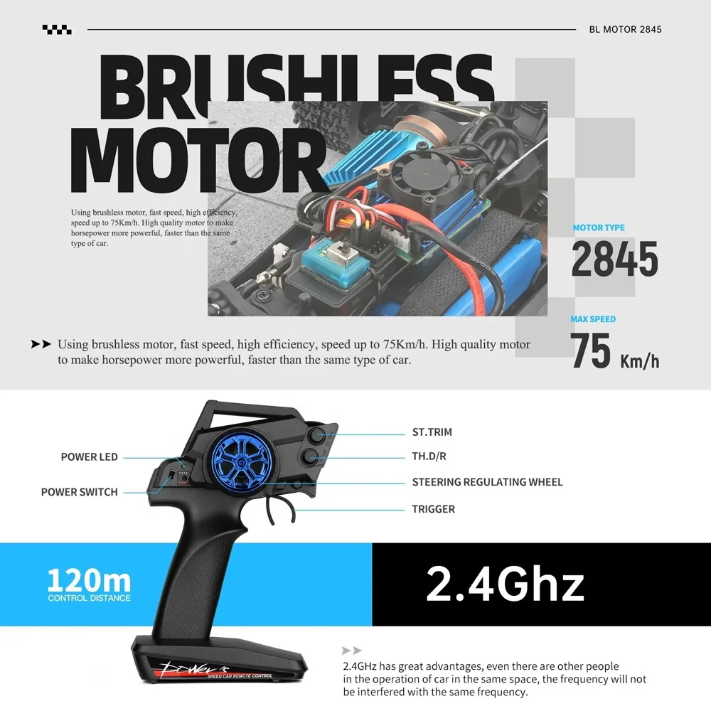 1/18 игрушечный автомобиль с дистанционным управлением 75 км/ч 2 4 г