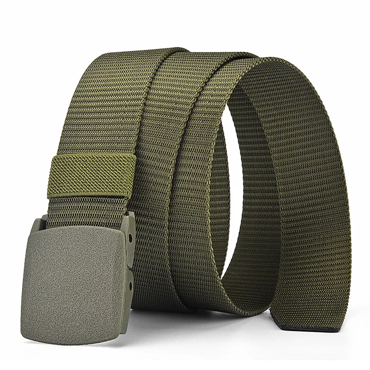 High Quality Strap Automatic Buckle Nylon Belt With Plastic Buckle 3.8cm Canvas Men Fabric Belt