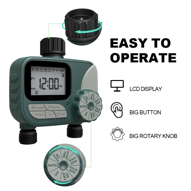 Digital Home Garden Water Hose Timer Plastic Outdoor Watering Timer with Big Buttons OEM Lawn&Garden Irrigation Home Use