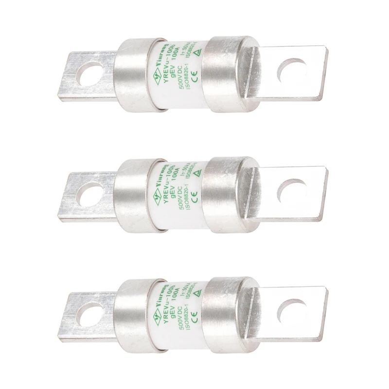 Yinrong 500V dc auto Fuse 70A 80A 90A 100A fast automotive fuse good quality bolt down ev fuse link