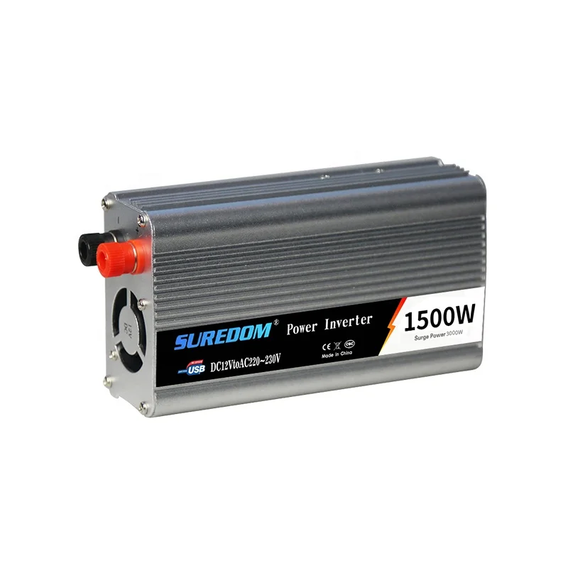 Suredom 1000w 1500w solar inverter converters 12v 24v  220v 110v modified sine wave solar energy systems for car home