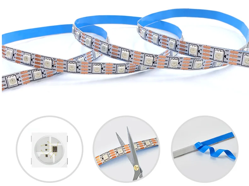 Wifi Control Smart white Fantasy 5050 60LED/M  DEMO Dream Color Chasing 5V RGB LED Strip WS2812