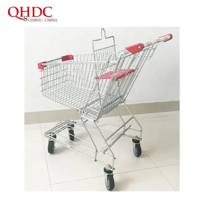 Cheap Price Asian Style L800*W510*H970 Mm Metal Handle Shopping Trolley Cart Supermarket