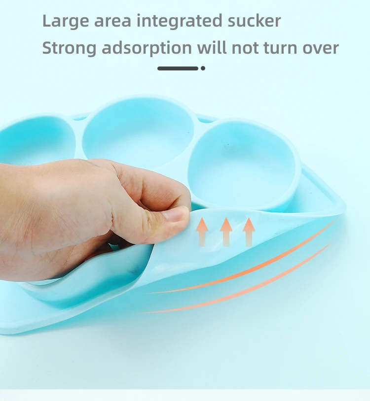 Wholesale Cute Paw Shaped BPA Free Custom Logo Kids Baby Feeding Set Silicone Suction Plate Cutlery Fork Spoon Set For Toddlers